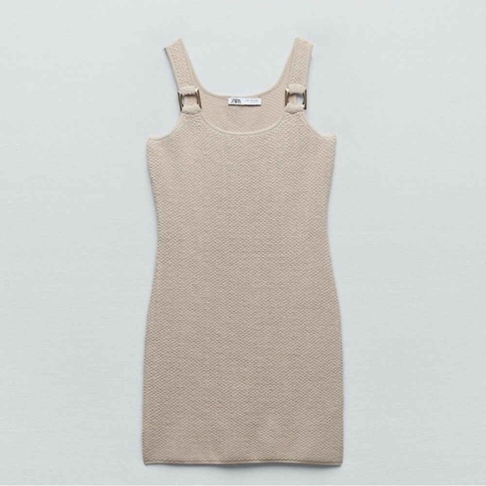 Zara Beige Knit Mini Dress